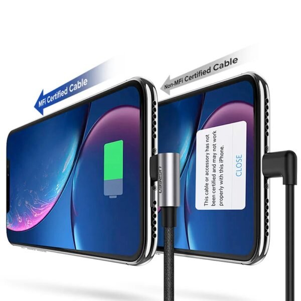 Ugreen USB A To Right Angle Lightning Cable 1M
