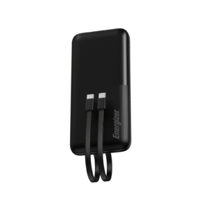 Energizer - 10,000mAh 2 built-in cables up to 22.5W fast charging power bank - Black